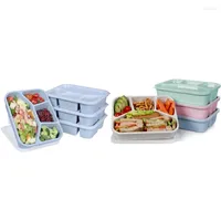 Dinnerware Sets 4 Packs BPA-Free Meal Prep Plastic Lunch Containers With Compartments Reusable Bento Box For Kids Toddler