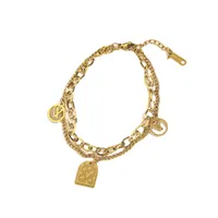 Classic Bracelets Fashion Elegant Stainless Steel Bangle Women 18K Gold Plated Bracelet Wristband Cuff Chain Lovers Gift Wedding Jewelry