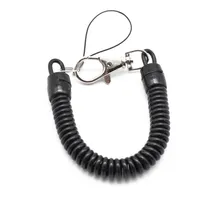 Plastic Black Retractable Key Ring Boilet Cadena de estiramiento espiral para hombres Mujeres Clear Key Suptor Tel￩fono Anti KeyRin285W
