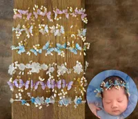 Acessórios para cabelos Bandeira de borboleta recém -nascida para a fotografia Props feita à mão bebê menina Headwrap Pearl Baby Tieback Studio Photo Acessórios para cabelos T220907