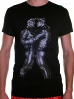 Heren t shirts tom van Finland Leather Duo t-shirt Schwarz t-shirt Herren Mode fetisj Pride