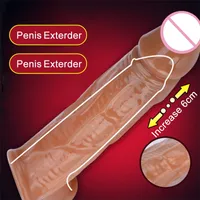 Masseur de jouets sexuels Reutilisable Penis Sleeve Toys for Men Male Dildo Enhancer Dick Extender Extension Retard Ejaculation Anneau