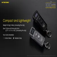 Nitecore Tup Mini Flashlight Cree XP-L HD V6 MAX 1000 LM BEAM DISTRY 180M ذكي ثوري EDC Torch USB Rechargable267H