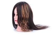 16inch 100 natürliches menschliches Haar Schaufensterpuppen Kopfübungen machen das Friseur Haar Schaufensterpuppen mit Perücke aus