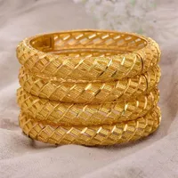 Anyoyo 4pcs lote 24k dubai Índia Índia Etiópia Gold Bangles de colorido para mulheres Banglesbracelet Gifts1257J