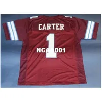 668 #1 Anthony Carter مخصص Michigan Panther Retro College Jersey Size S-4XL أو مخصص أي اسم أو رقم Jersey203A