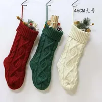 Sacos de presente de estocagem de estoque de Natal de alta qualidade personalizados Decorações de malha de malha Xmas Socking Grey Decorative Meocks 0908