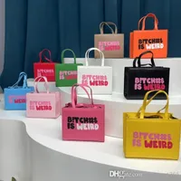 Retail The Tote Bag Womens Handbags Popular Phrase Small Square Crossbody Shoulder Message Bag