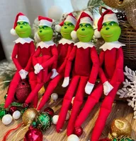 Decoraciones navideñas Grinch colgante colgante rojo/verde ornamentos de naves de Navidad Regalos para niños DD al por mayor