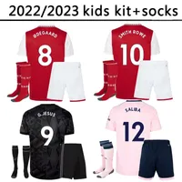 22 23 Pepe Saka Soccer Jersys Home Away Kids Kit Socks Gunners Odegaard Thomas Willian Nicolas Tierney Smith Rowe Arsen 2022 2023 축구 셔츠 아이 소년