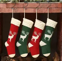 Gepersonaliseerde gebreide kerstkous cadeauzakken gebreide decoraties kerstmis socking grote decoratieve sokken groothandel dd
