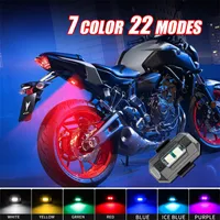 LED Motorcycle Lighting Gadget 7 Colors Warning Flashing Anti-collision Mini Signal Blinker Lights with Strobe Turn Signals lamp Drone RVs Yachts Camping Indicator