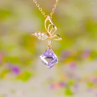 Подвесные ожерелья Watson Ideas Butterfly и красочное хрустальное ожерелье Элегантное подарки для модных украшений для женских девочек вечеринка ежедневная одежда ежедневная одежда