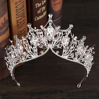 Crystal Big Tiara and Crowns Luxury Rhinestone Bridal Hair Jewelry para mujeres Accesorios para el cabello del cabello de la boda reina hecha a mano261W