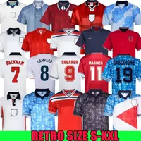 Jersey de futebol retr￴ 1982 1986 1998 2002 Shearer Beckham 1989 1990 Gerrard Scholes Owen 1994 Heskey 1996 Gascoigne Vintage Classic Football Shirt