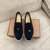 Kadın Loafers Ayakkabı Flats Elbise Ayakkabı Fabrikası Ayakkabı Yaz Takıları Yürüyüş Süet Kayıtlı Deri Lüks Tasarımcılar Düz Loro Piana