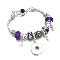 Bracelets de charme Pulseiras de charme Luwellever colorf Crystal Bead Glass Link Bracelet 328 18mm Jóias de botão de snap para mulheres adolescentes dhldu
