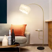 Floor Lamps Nordic Feather Lamp Light Luxury Creative Living Room Sofa Bedroom Bedside Standing Corner Reading Fishing