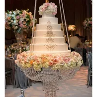 Świąteczne zapasy jarown dekoracja ślubna przezroczysty kryształowy żyrandol wiszący akrylowy ciasto huśtawka stojak urodzinowy łuk