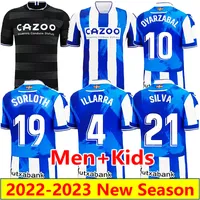 Real Sociedad 2022 2023 voetbalshirt sorloth Oyarzabal Silva voetbalshirt 22 23 Sadiq illarra merino carlos fdez camiseta barrene brais mendez mannen kinderen uniform