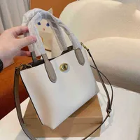 Sacchetti da sera borse ad alta capacit￠ con colore solido donna borsetta in pelle spalla designer incrociata secchio di shopping femmina 220309