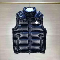 Herenvesten ontwerper Maya Mens Down Vesten Frankrijk Dames Hooded Down Vest Winterjas geborduurde borstbadge Warm Outerwear Jackets
