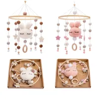 Rattles Mobiles Baby Rattles Crib Mobiles Toy Cotton Rabbit Pendant Bed Bell Rotating Music Rattles For Cots Projection Infant Wooden Toys 220909