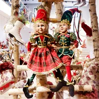 Noel Süslemeleri Abxmas 1Pair Elf Peluş Oyuncaklar Ev Dekoru Çift Elfler Tatil Bebekleri Yıl Hediye Çocuklar Dekorasyon Navidad Natal Xmas 220909