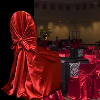 Chair Covers BITFLY Self Tie Satin Wedding Banquet Party Decoration Annual Dinner Supplies Universal Home Decor
