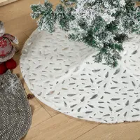 Decoraciones navideñas de 90 cm falda de piel falsa alfombra copa copa de nieve tapa de felpa blanca para el hogar decoración del año de Navidad