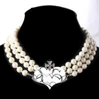 Halsband h￤ngen charms kedja f￶r kvinnor m￤n smycken h￤nge 3-lagers p￤rla bana halsband cny2562315f