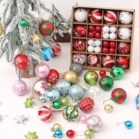 42/44 PCS Noel Balls 6cm Plastik Noel Ağacı Asma Ball Xmas Yeni Yıl Ev Dekoru için Dekorasyonlar