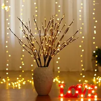 Cadenas 20 bulbos LED WILOW Rama Luz Bater￭a Tarra de jarr￳n Alta Twig L￡mpara para el hogar Fuera decorativa de boda de Navidad