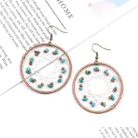 Dangle Chandelier Fashion Jewelry Womens Dream Catcher Earrings Drop Round Turquoise Mosaic S391 Delivery 2021 Chakrabeads Dhyol