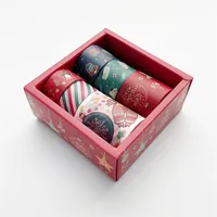 Décorations de Noël 6 PCS / Box Merry Masmas Masking Washi Tape Set Holiday Gift Decorative Adhesive Tape Decora Diy Scrapbooking Sticker Label 20220909 E3