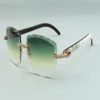 2021 디자이너 선글라스 3524023 중간 다이아몬드 컷 렌즈 천연 하이브리드 버팔로 혼 템플 안경 크기 58-18-140mm299s