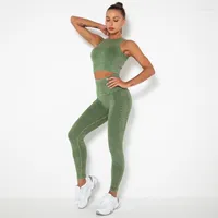 Women's Two Piece Pants Seamless Fitness Sets Slim Fit Shockproof Bra Yoga Suits Sports For Women Clothing Breathable Leggings 2