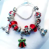 Moda Pandora Charme Bracelete Jingle Bells pendente Mulheres charme europeias Mertes Papai Noel Turtle Dangle encaixe Pandora Charms Bracelets Jóias Diy