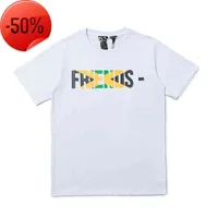 Men&#039;s T-Shirts European and American Designer Beach T Shirt Fashion Br Vlones Spring Summer Collarless Cotton Casual Yellow and Green Color Match