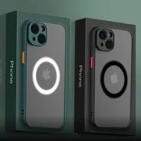 Magsafe draadloze magnetische oplaadkoffers voor iPhone 14 13 12 11 Pro Max Mini XS XR 14 7 8 Plus bedekken Samsung S22 S23 Plus Ultra