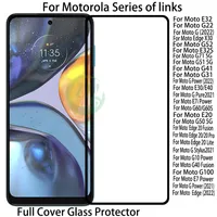 Screen Protector Full Cover Tempered Glass Silk Printed For Motorola Moto E32 E32S Edge X30 Lite 20 Fusion E7I Power Edge 20 Pro G E 10 20 30 50 31 41 51 52 71 Stylus 4Gand5G