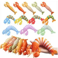 Multi-ontwerpen Fidget Toys Slug Articulated Flexible 3D Slugs Favor fidget speelgoed alle leeftijden reli￫f anti-angst sensorisch voor kinderen volwassen kerstcadeaus 909