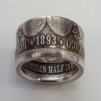 Neuank￶mmlinge Vintage Mode Schmuckm￼nze Morgan Ringe Titanium Stahl Dollar Schnitzen beliebte Party Frauen Verlobungsband Ring Geschenk297h