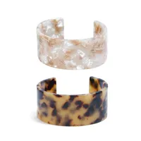 Charm Bracelets Javrick Acrylschildkrabne Weitbrauner Leopardenmuster Mode Schmuck Lady Ring2699