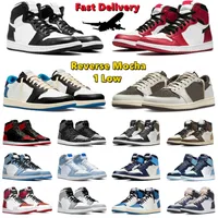OG 1 Basketball Shoes Jumpman 1s low Reverse Mocha Chicago Black White Bred Patent Hyper Royal Georgetown UNC Mens Trainer Sport Sneakers