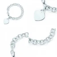 Charme para presentes em forma de coração feminino elegante pulseira de pulseira Tif Bracelet Matching World 2 R2239M