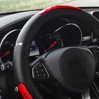 Stuurwielafdekkingen Car Dragon Design Reflective PU Leather Elastic Auto Steering-Wheel Protector Universal Cover Accessoires