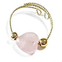 Pierścienie opaski pierścienie serce Natural Stone Crystal Agat Healing Rose Rose Quartz Pierścień dla kobiet Drop dostawa 2021 Biżuteria Lulubaby Dha74