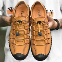 Сандалии Соммер Шухе Геррен Мужские тапочки летние пляжные мужские кроссовки дышащие кроссовки для обуви обувь кожа