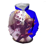 Sudadera para hombres JUMEEST 3D Horror Horror Witch Skull Sport Fashion Halloween Graphic Haggy Pulhever Soodie Tops Streetwear Ropa de hombres